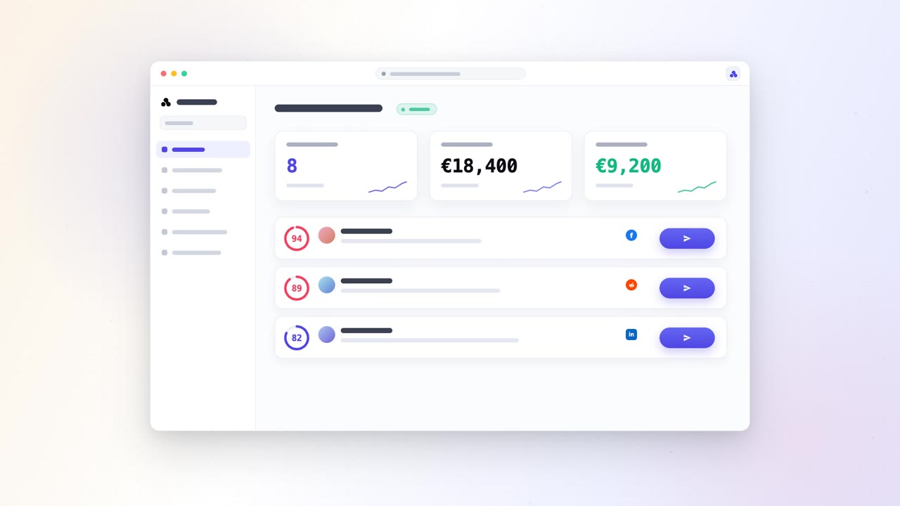 Preview frame of the ClientRadar dashboard from the 60-second demo video